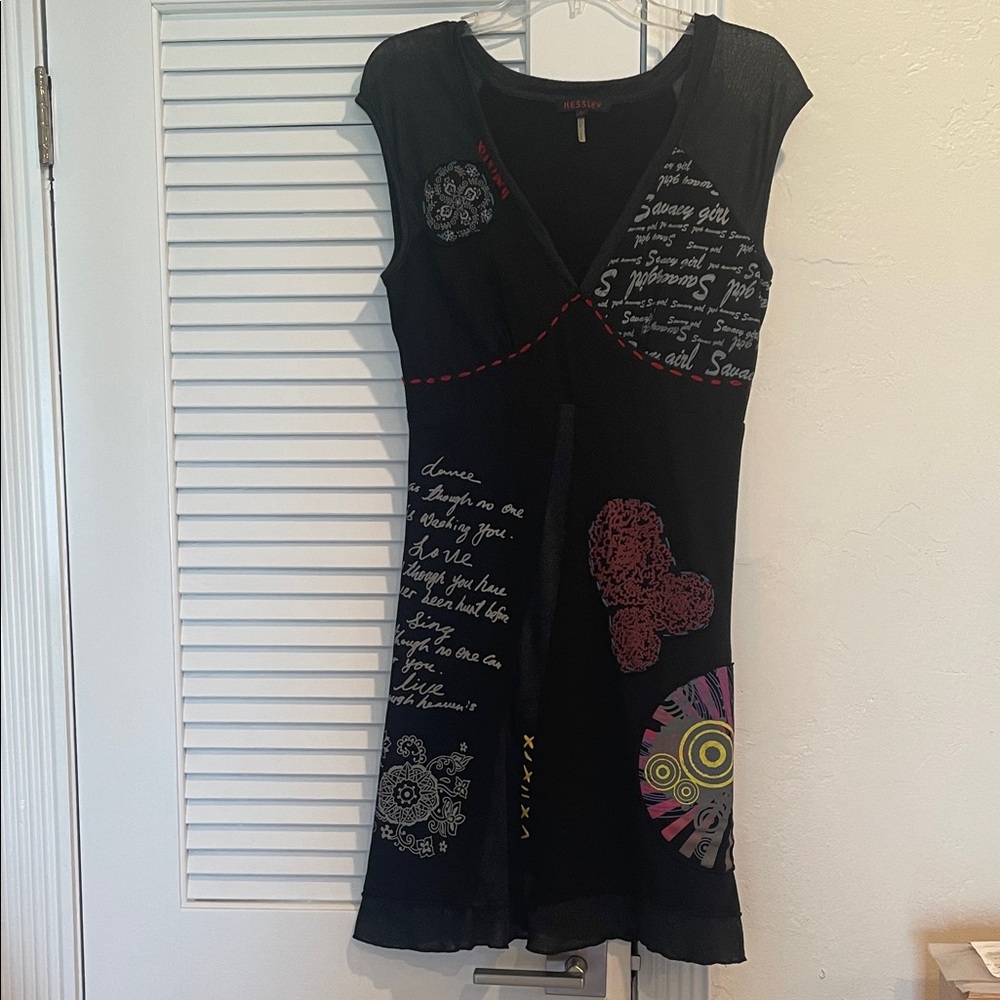Kessler Black Design Graphic Dress